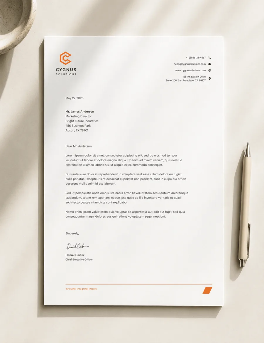 Corporate letterhead template